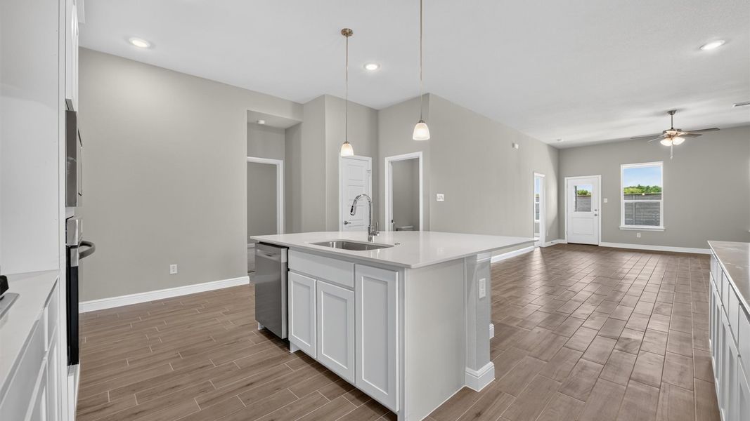Representative furnished interior of a home built from the Desert Willow by D.R. Horton in Treeline, Justin (Image 10).