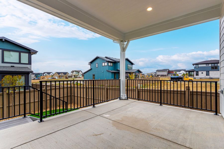 Exterior details and patio area of a home in West Grange, Longmont (Image 3).