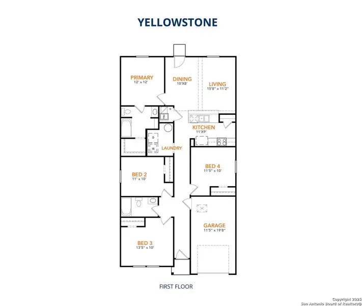 2D floor plan layout of this home in Las Colinas, Kenedy, TX (Image 3).