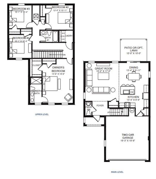 2D floor plan layout for the Sweet Bay by Ryan Homes in Terra Lago, Indiantown, FL (Image 1).