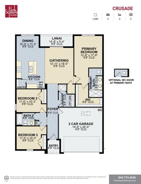 2D floor plan layout for the Crusade by Park Square Residential in Leela Reserve, Tavares, FL (Image 3).