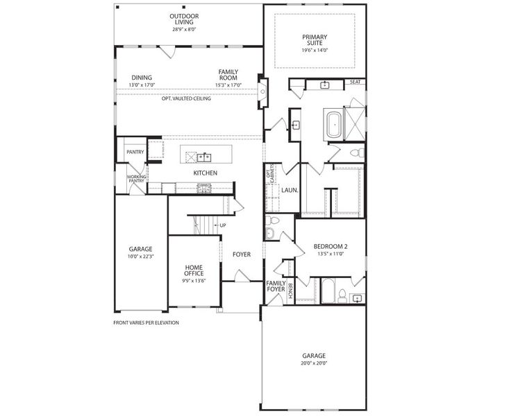 2D floor plan layout for the Berkley by Drees Custom Homes in The Homestead - 62', Rockwall, TX (Image 5).