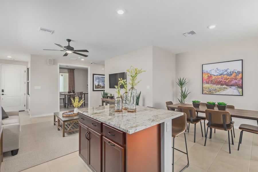 Representative furnished interior of a home built from the 1257 by Elliott Homes in Camilo at Santana, Yuma (Image 12).