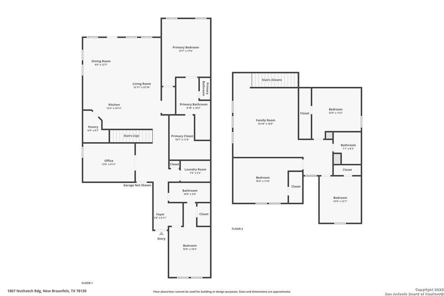 2D floor plan layout of this home in Voss Farms, New Braunfels, TX (Image 3).