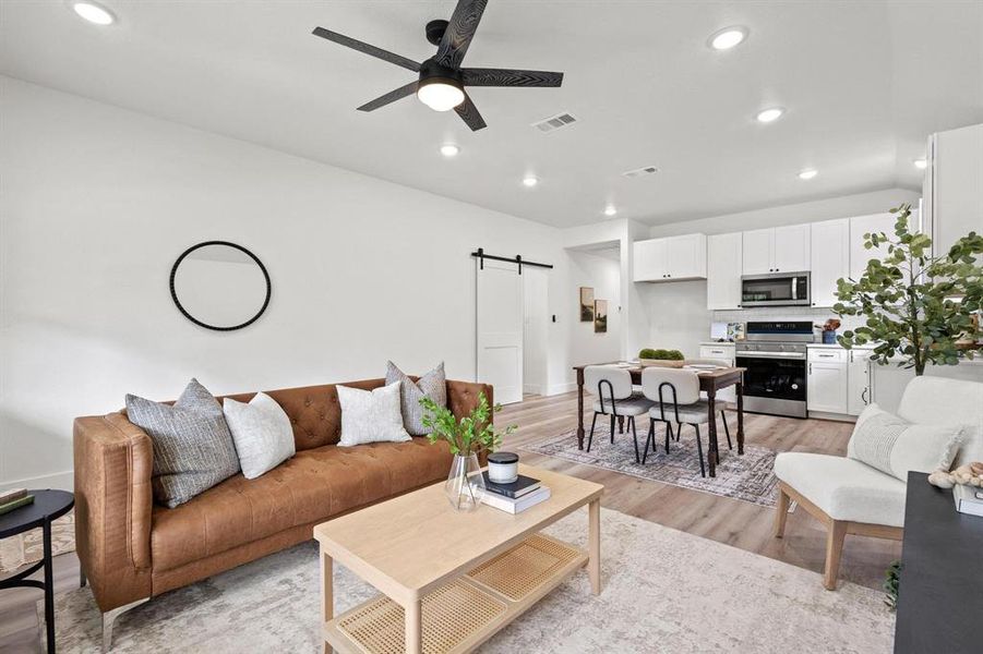 Furnished interior view inside a new home in , Wolfe City (Image 9). Furnished interior view inside a new home in , Wolfe City (Image 9).