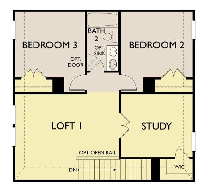 2D floor plan layout of this home in The Homestead at Lariat, Liberty Hill, TX (Image 5). 2D floor plan layout of this home in The Homestead at Lariat, Liberty Hill, TX (Image 5).