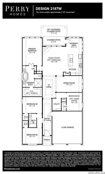 2D floor plan layout of this home in Meadows of Mill Creek, Seguin, TX (Image 3).