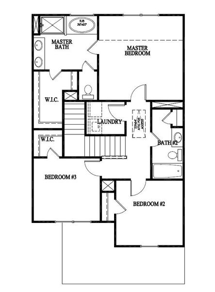 2D floor plan layout for the The Terrell by RTS Homes in Lakeside at Fifteen West, Hinesville, GA (Image 6).