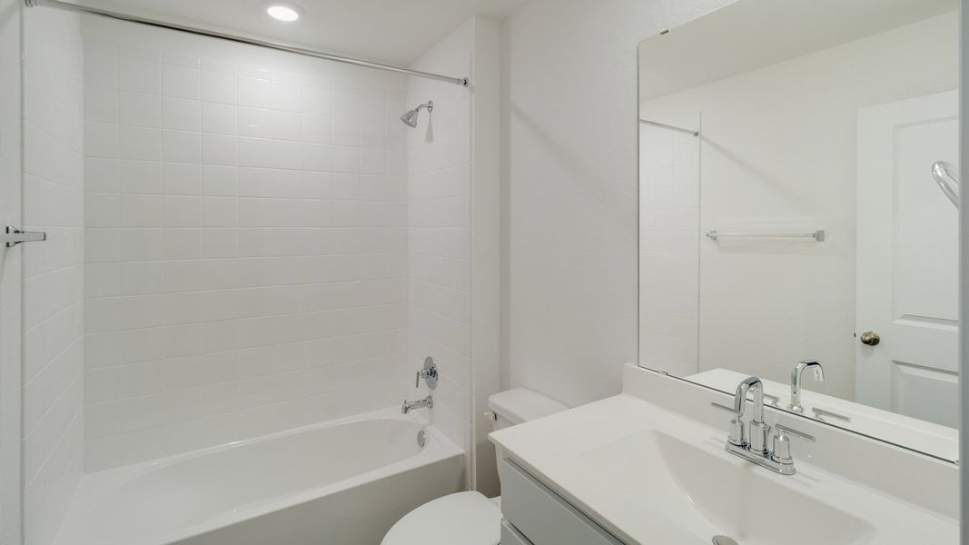 Representative furnished interior of a home built from the The Magnolia by D.R. Horton in Palomino, Manor (Image 5).