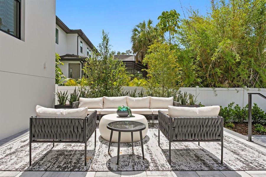 Exterior details and patio area of a home in , Tampa (Image 45).