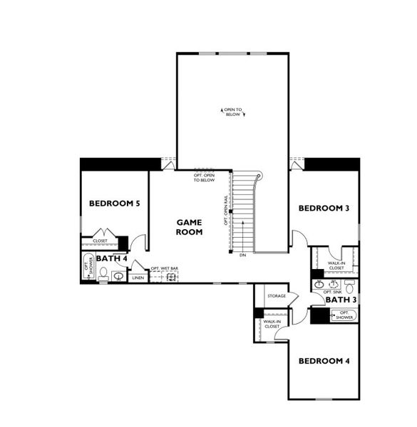 2D floor plan layout for the Plan 5058 by Shea Homes in Legacy 65', Friendswood, TX (Image 2). 2D floor plan layout for the Plan 5058 by Shea Homes in Legacy 65', Friendswood, TX (Image 2).