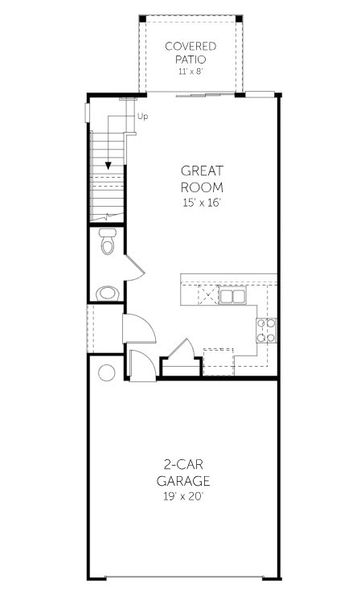 2D floor plan layout for the Wingate - Townhomes by Dream Finders Homes in Brook Forest - Townhomes, St. Augustine, FL (Image 6). 2D floor plan layout for the Wingate - Townhomes by Dream Finders Homes in Brook Forest - Townhomes, St. Augustine, FL (Image 6).