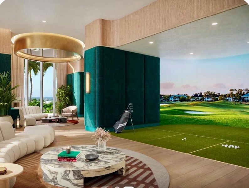 Gaming Lounge with Golf simulator