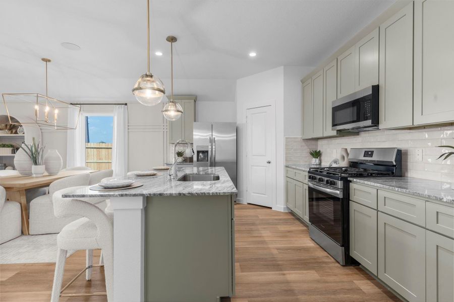 Furnished interior view inside a new home in , Iowa Colony (Image 7).