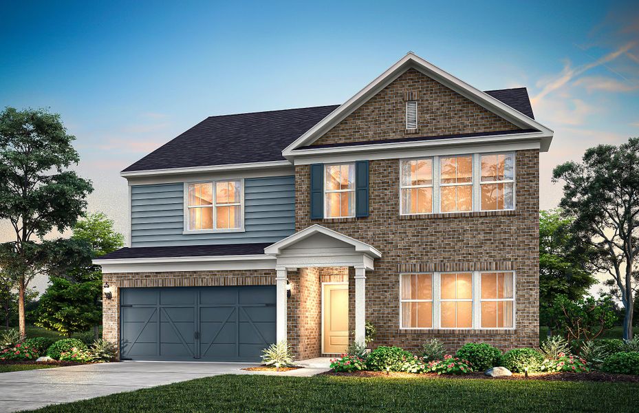 Front exterior of a new home in Berkeley Mill, Cumming, GA, highlighting curb appeal (Image 22).
