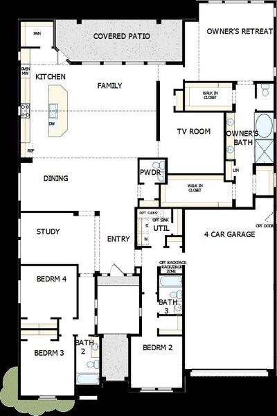 2D floor plan layout of this home in Escena at Blossom Rock, Apache Junction, AZ (Image 5).