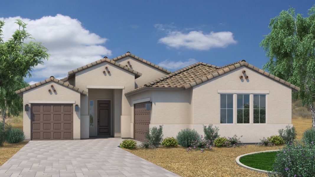 Representative exterior photo of a completed home built from the Plan 4411 by Scott Communities in The Views at Rancho Cabrillo, Peoria, AZ (Image 1).