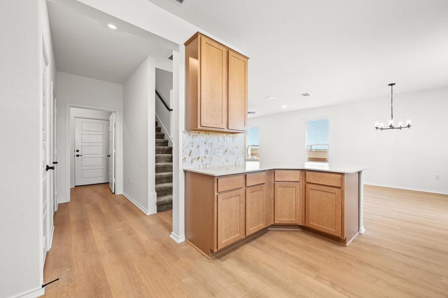 Furnished interior view inside a new home in Creekside at Estancia, Austin (Image 8). Furnished interior view inside a new home in Creekside at Estancia, Austin (Image 8).