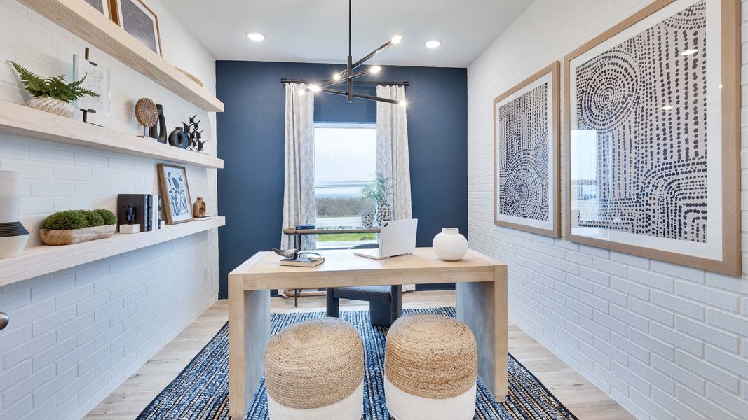 Representative furnished interior of a home built from the Meyerson by DRB Homes in Infinity Square, Kyle (Image 36).