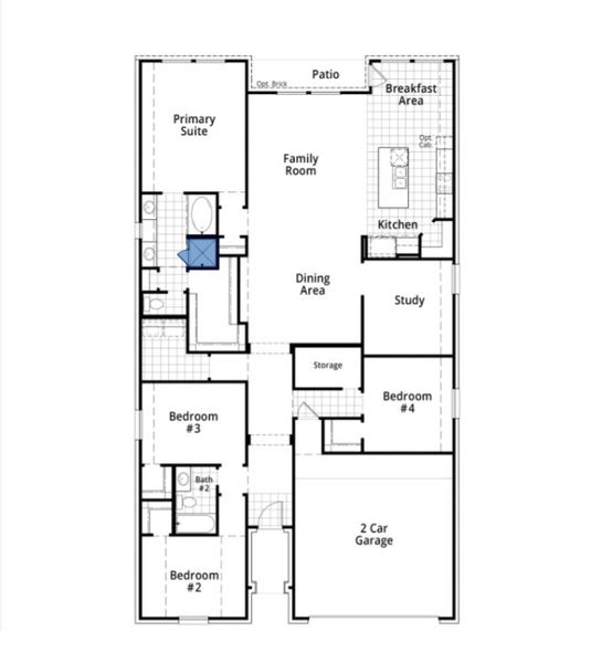 2D floor plan layout for the Dorchester Plan by Highland Homes in Goodland: 53ft. lots, Midlothian, TX (Image 3). 2D floor plan layout for the Dorchester Plan by Highland Homes in Goodland: 53ft. lots, Midlothian, TX (Image 3).
