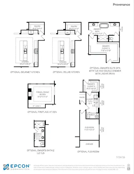 2D floor plan layout for the Provenance by Epcon Communities in The Courtyards at Redbud Lane, Holly Springs, GA (Image 31).
