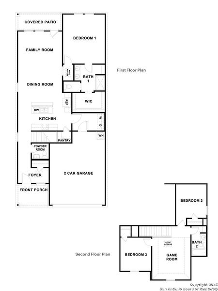 2D floor plan layout of this home in Whisper South, San Marcos, TX (Image 3).