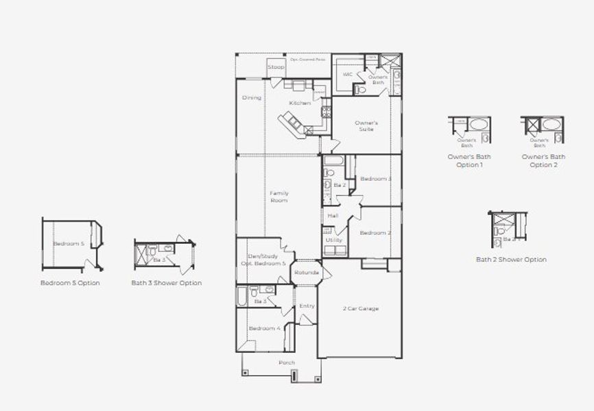 2D floor plan layout of this home in Porter Country, Kyle, TX (Image 4).