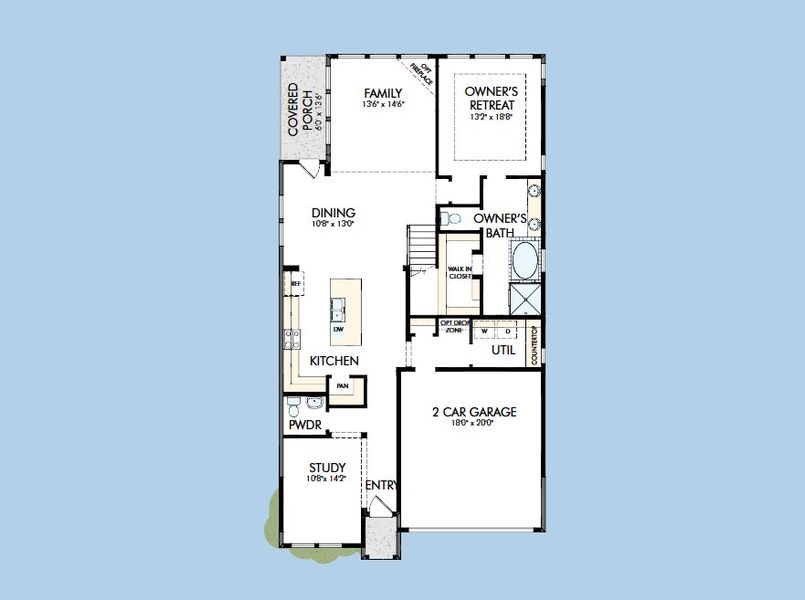 2D floor plan layout for the The Sedona by David Weekley Homes in Walden Creek – Reserve Collection, Montgomery, TX (Image 3). 2D floor plan layout for the The Sedona by David Weekley Homes in Walden Creek – Reserve Collection, Montgomery, TX (Image 3).