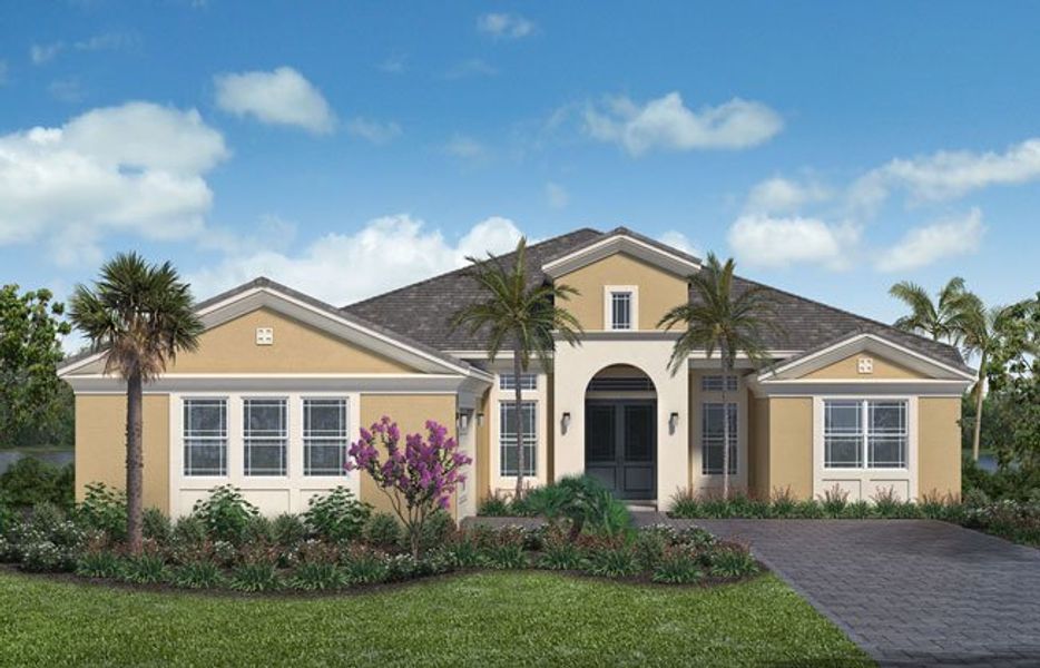 Representative exterior photo of a completed home built from the Tequesta Grand by Minto Communities in Westlake, Loxahatchee, FL (Image 2).
