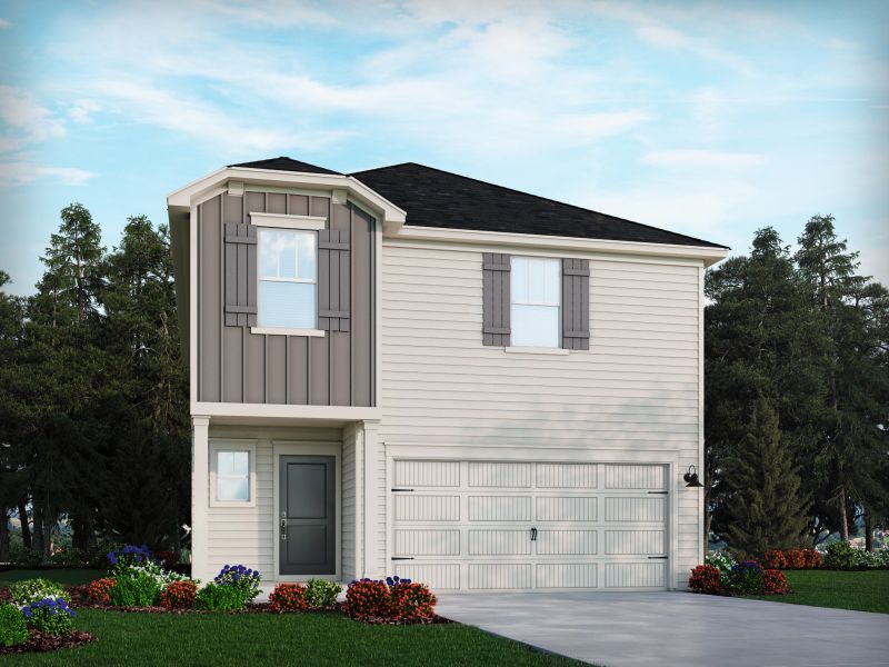 Representative exterior photo of a completed home built from the Lennon by Meritage Homes in Walnut Reserve, Conover, NC (Image 23).