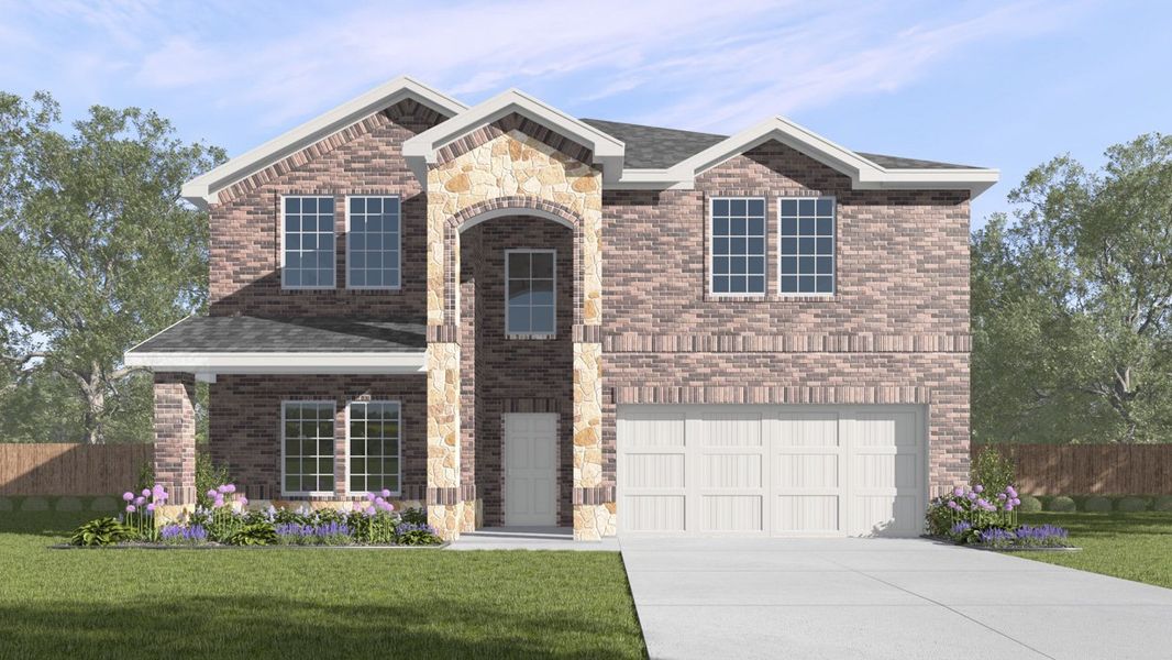 Representative exterior photo of a completed home built from the Medbourne by D.R. Horton in Silverado, Aubrey, TX (Image 14). Representative exterior photo of a completed home built from the Medbourne by D.R. Horton in Silverado, Aubrey, TX (Image 14).