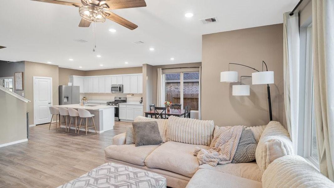 Family Room into kitchen area Family Room into kitchen area