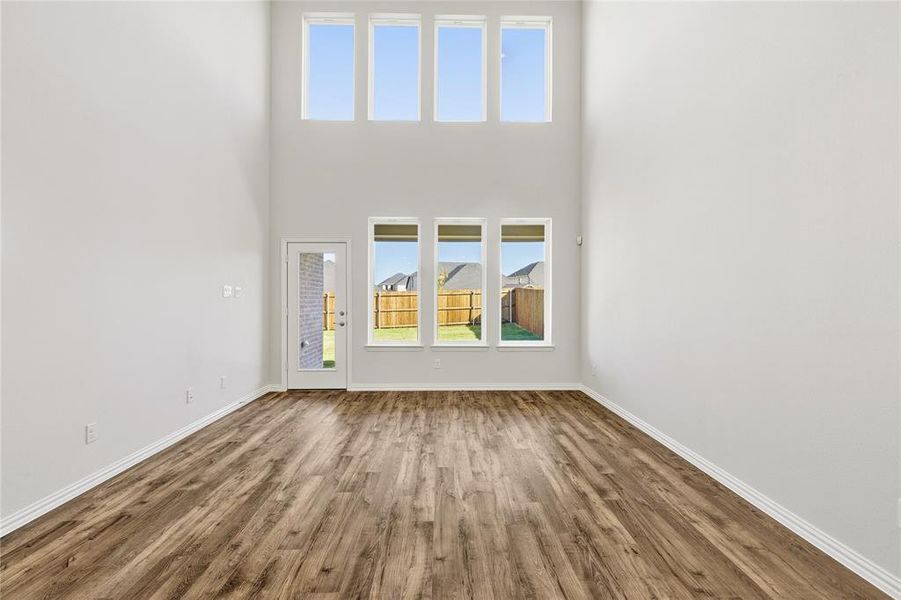 Living room with wall of windows!