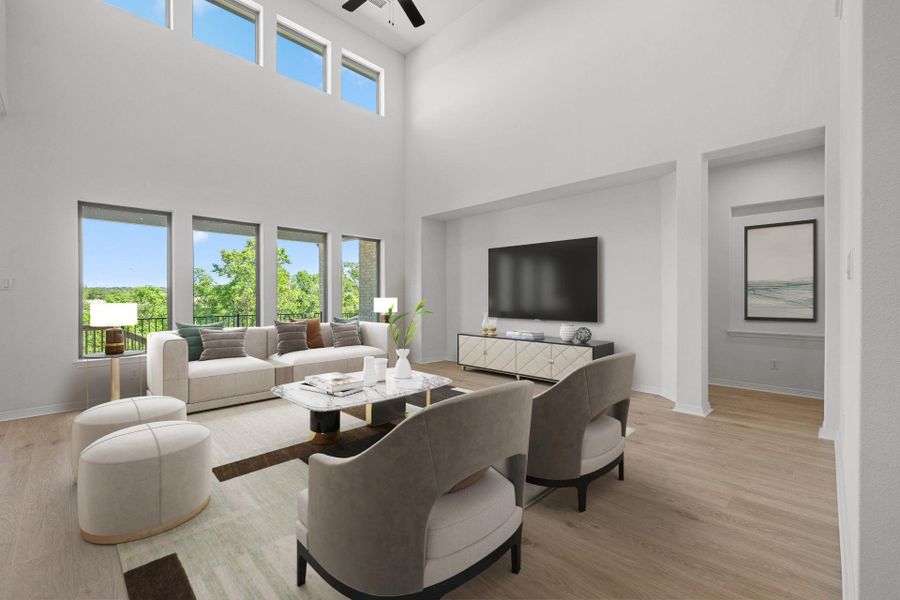 Open Concept Family Room - Virtually Staged