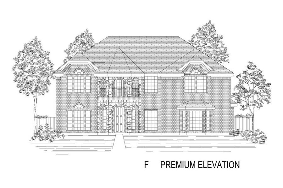 Representative rendering of the exterior for the Hillcrest 2FS (w/Media) by First Texas Homes (Image 11).