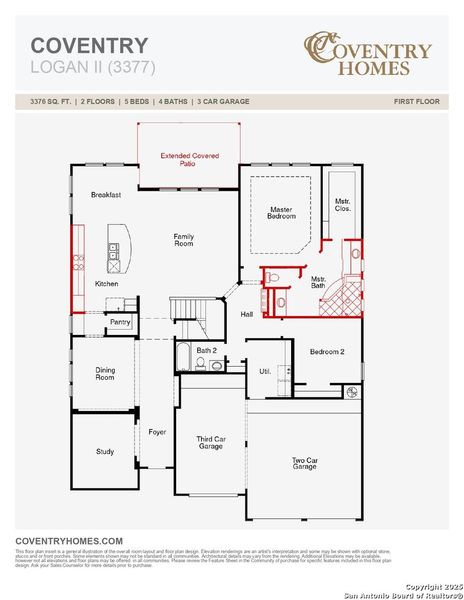 2D floor plan layout of this home in Homestead, Schertz, TX (Image 4).