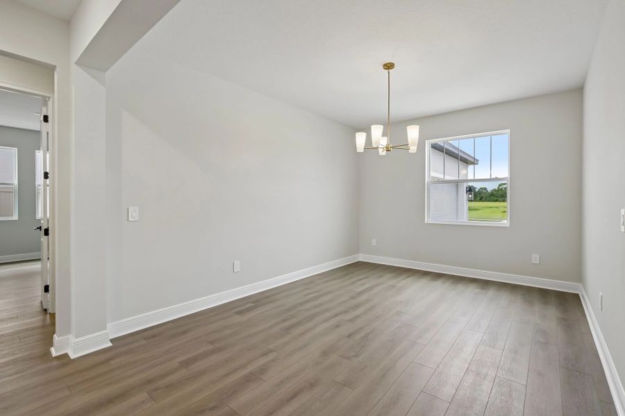 Dining room located just off the foyer