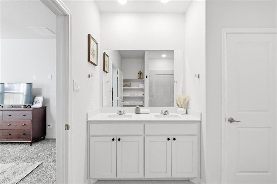 Furnished interior view inside a new home in Spiritas Ranch, Little Elm (Image 30). Furnished interior view inside a new home in Spiritas Ranch, Little Elm (Image 30).