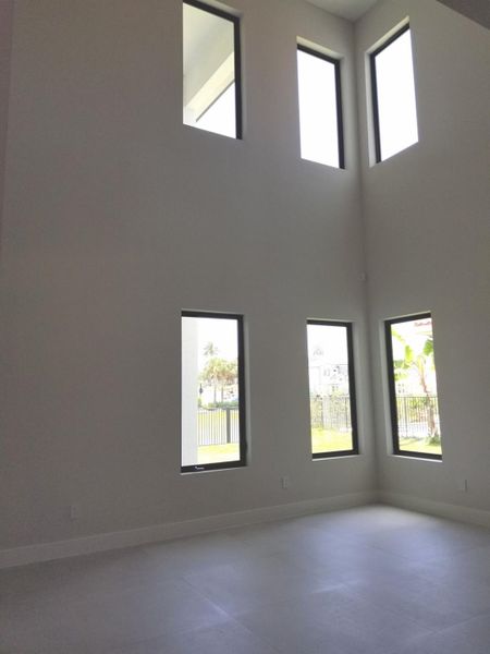 22' high ceiling with impact windows