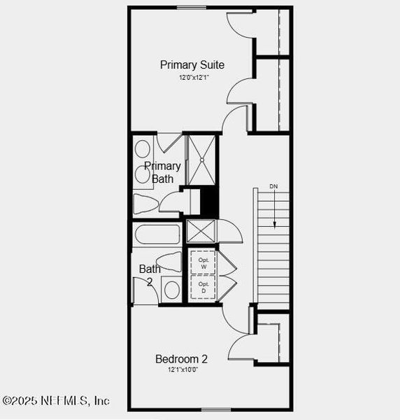 2D floor plan layout of this home in Sabal Terrace, Jacksonville, FL (Image 3).