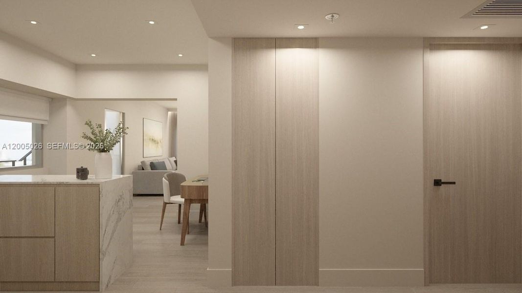 Furnished interior view inside a new home in , Miami Beach (Image 7).