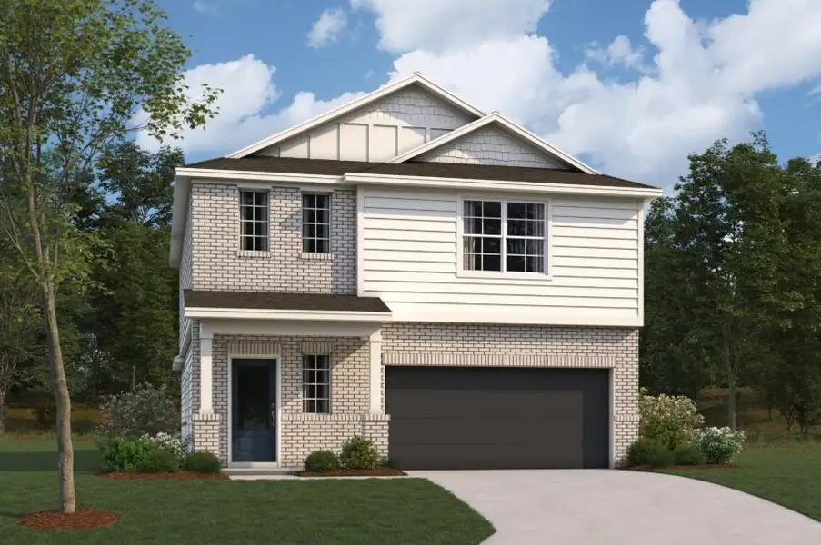 Front exterior of a new home in Magnolia Ridge, Magnolia, TX, highlighting curb appeal (Image 1). Front exterior of a new home in Magnolia Ridge, Magnolia, TX, highlighting curb appeal (Image 1).