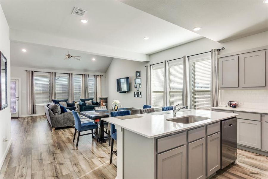 Open concept kitchen. dining, living