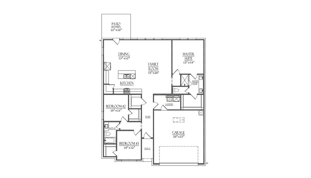 2D floor plan layout for the The Silverwood by Doug Parr Custom Homes in Read Ranch, Paradise, TX (Image 4). 2D floor plan layout for the The Silverwood by Doug Parr Custom Homes in Read Ranch, Paradise, TX (Image 4).