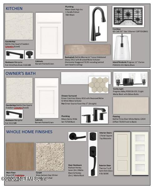 Sample of building materials used in homes in Crosswinds 40’, Ponte Vedra (Image 2).