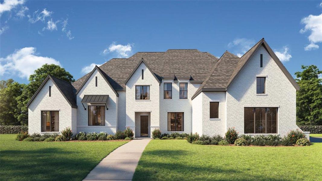 Front exterior of a new home in Whitestone Estates, Parker, TX, highlighting curb appeal (Image 1). Front exterior of a new home in Whitestone Estates, Parker, TX, highlighting curb appeal (Image 1).