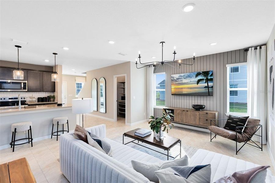 Furnished interior view inside a new home in EverBe, Orlando (Image 18).