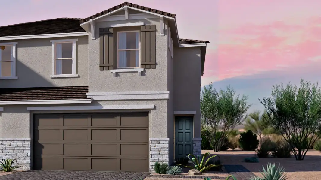 Representative exterior photo of a completed home built from the Reno by D.R. Horton in Upper Canyon, Phoenix, AZ (Image 1). Representative exterior photo of a completed home built from the Reno by D.R. Horton in Upper Canyon, Phoenix, AZ (Image 1).