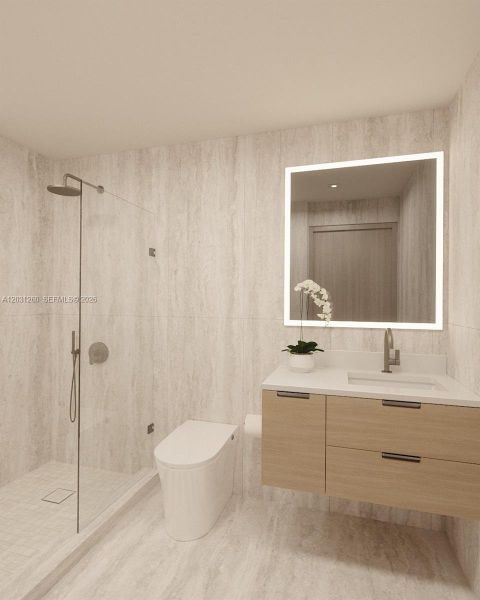 Furnished interior view inside a new home in , Miami Beach (Image 9).
