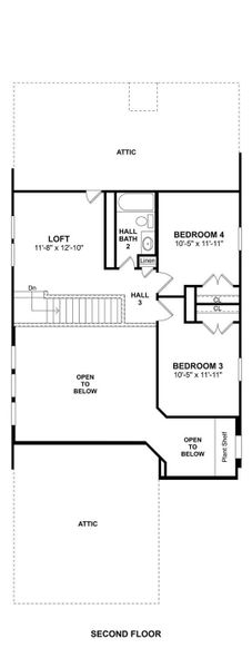 The Rochester floor plan by K. Hovnanian® Homes. 2nd Floor shown. *Prices, plans, dimensions, features, specifications, materials, and availability of homes or communities are subject to change without notice or obligation.